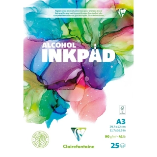 Skicár A3 Inkpad CLAIREFONTAINE - dve štruktúry, lepená väzba, 90g/m2, 25 listov