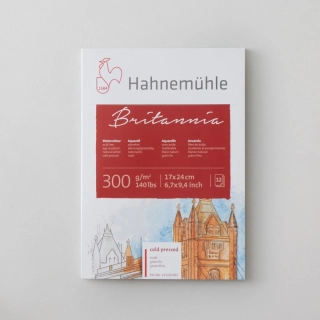 Skicár 24 x 32cm na akvarel Britania Hahnemühle matt - cold press, lepená väzba, 300g/m2, 12 listov
