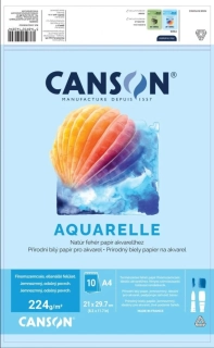 Skicár A4 AUARELLE CANSON, lepená väzba, 224g/m2, 10 listov