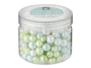 Sklenené korálky, 130g - modrozelené