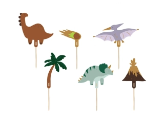 Dekorácia na tortu - dinosaury, 8-12 cm, 6ks