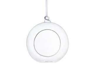 Sklenené gule s otvorom so stuhou, 10cm - 4ks