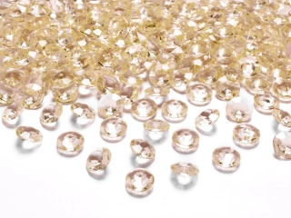 Diamanty krištáľové - zlaté, dekorácia, 12 mm, 100 ks