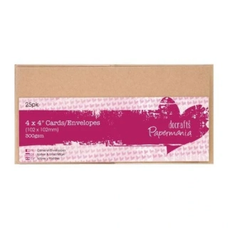 DOCRAFTS Priania a obálky 25ks, 300G/m2, kraft 10x10cm