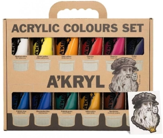 Sada 12 x 100 ml akrylových farieb A'kryl Renesans