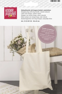 KNORR nákupná taška 38x42cm natural s dlhými rúčkami na nosenie na ramene