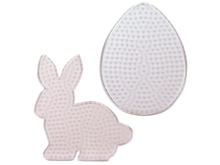 Podložky na zažehlovacie korálky, 2 ks - zajac a vajíčko