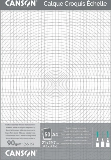 Pauzovací papier A3 CANSON, lepená väzba, 90 g/m2, 50 listov