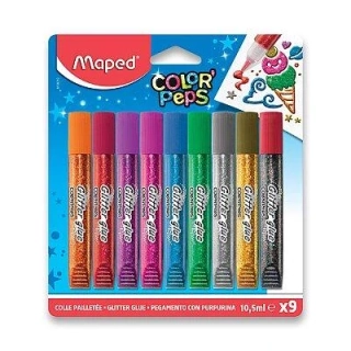 Dekoračné lepidlo Maped Glitter Glue - 9 x 10,5 ml