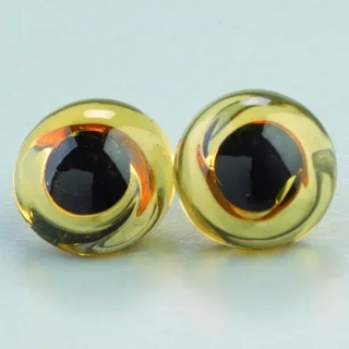 Zvieracie oči, s očkom, sklenené, žlté, ø 6 mm, 4 ks.