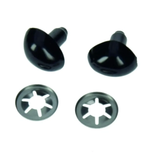 Bezpečnostné nosy, plastové, čierne, 18 mm, 2 ks