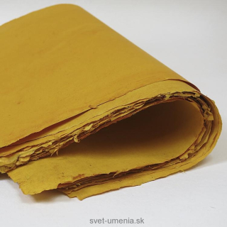 Papier 40 x 55cm Khadi SUNN HEMP haldi, 100g/m2, 1ks