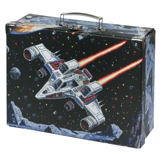 BAAGL Skladací školský kufrík Pixel Space s kovaním