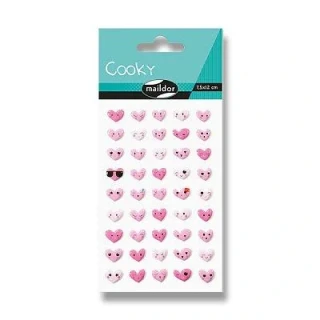 Samolepky Maildor 3D Cooky - Emotikony srdce