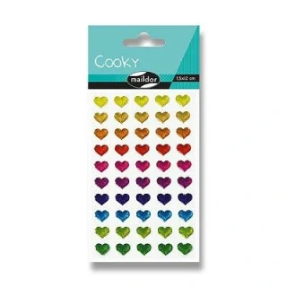 Samolepky Maildor 3D Cooky - Viacfarebné srdcia