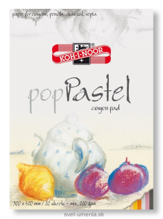 Skicár 30X42cm na pastel KOH-I-NOOR - farebné listy, lepená väzba, 220g/m2, 20 listov