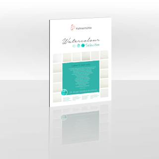 Skicár 24 x 32cm na akvarel Aquarell Selection Hahnemuhle, lepená väzba - 14 rôznych akvarelových papierov 