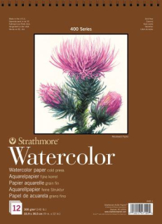 Skicár 18 x 25cm Strathmore na akvarel, krúžková väzba, 300g/m2, 12 listov