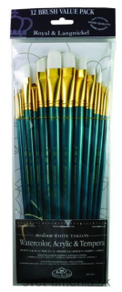 Sada 12 štetcov Royal & Langnickel (medium), dlhá rukoväť