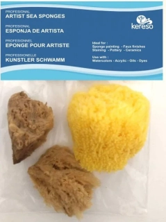 Prírodná morská špongia Keraso 1.5-4", 3ks