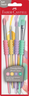 Štetce syntetické Soft set 4 ks (4,8,10,12) pastel