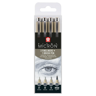 Sada 4 technických fixiek Pigma Micron - cool grey