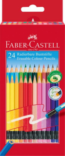Pastelky gumovateľné set 24 farebné šesťhranné