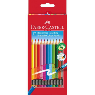 Pastelky gumovateľné set 12 farebné šesťhranné