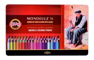 Sada 36 umeleckých akvarelových pasteliek MONDELUZ KOH-I-NOOR v kovovom obale