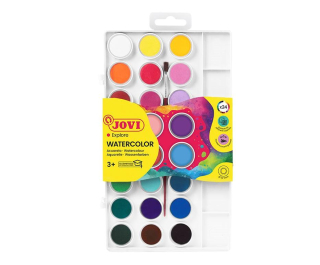 Vodové farby JOVI pre deti - priemer 22mm, 24ks