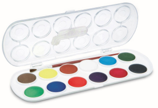 Vodové farby JOVI pre deti - priemer 30mm, 12ks