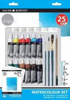 Sada akvarelových farieb SIMPLY Daler-Rowney, 25ks