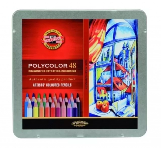 Sada 48 pasteliek POLYCOLOR KOH-I-NOOR v kovovom obale