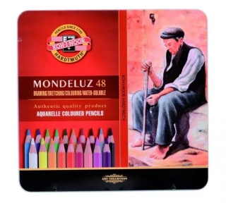 Sada 48 umeleckých akvarelových pasteliek MONDELUZ KOH-I-NOOR v kovovom obale