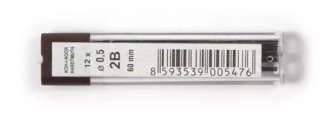 Sada 12 grafitových polymérových mikrotúh KOH-I-NOOR, priemer 0,5mm - tvrdosť 2B