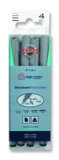 Sada 4 fineliner KOH-I-NOOR - čierne