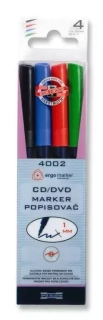 Sada 4 popisovačov CD/DVD/BD KOH-I-NOOR, 2mm