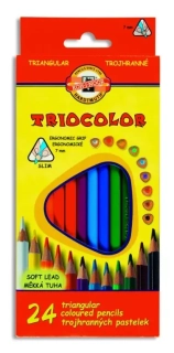 Sada 24 farebných ceruziek TRIOCOLOR KOH-I-NOOR, priemer ceruzky 7,0mm
