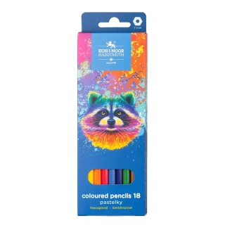 Sada 18 farebných ceruziek HEXAGONAL KOH-I-NOOR, priemer ceruzky 7,0mm