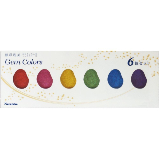 Sada 6 akvarelových farieb Gansai Tambi Gem Colours