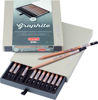 Sada 12 grafitových ceruziek Bruynzeel Design Graphite