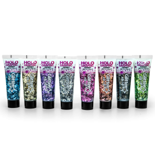 Glitrové holografické gély Holographic Chunky Glitter Gels PaintGlow, 12ml