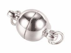 Okrúhle magnetické zapínanie 10mm - strieborné