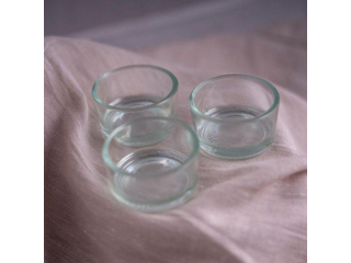 Sklenený svietnik na zerowaste sviečku 1ks