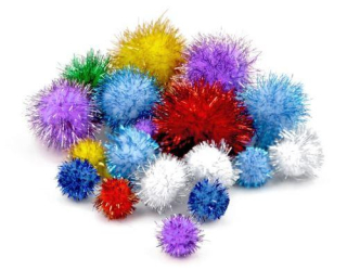 MEYCO Glitrové pom poms 10-25mm, 30ks