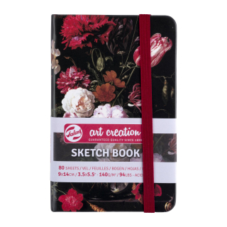 Skicár 9 x 14cm Art Creation v Flowers pevnej väzbe, 140g/m2, 80 listov
