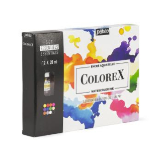 Sada 12x20ml akvarelových atramentov Colorex Pebeo