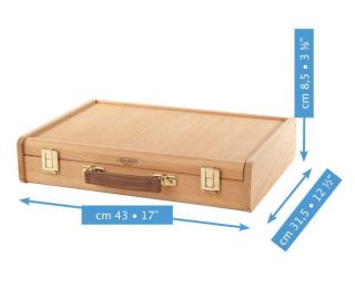 Maliarsky  drevený bukový kufrík Mabef M112 na farby s paletou, 27x41cm 