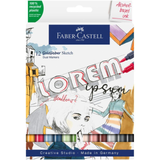 Popisovače Gofa Sketch Dual set 12 farebné