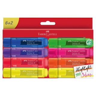 Zvýrazňovač Superfluo 1546/8 set 6+2 pap.krabička